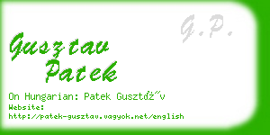 gusztav patek business card